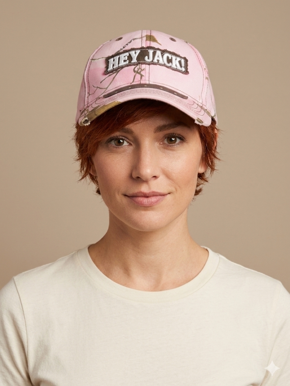 Duck Dynasty Hey Jack! PINK Camouflage Baseball Cap Womens Camo Hat